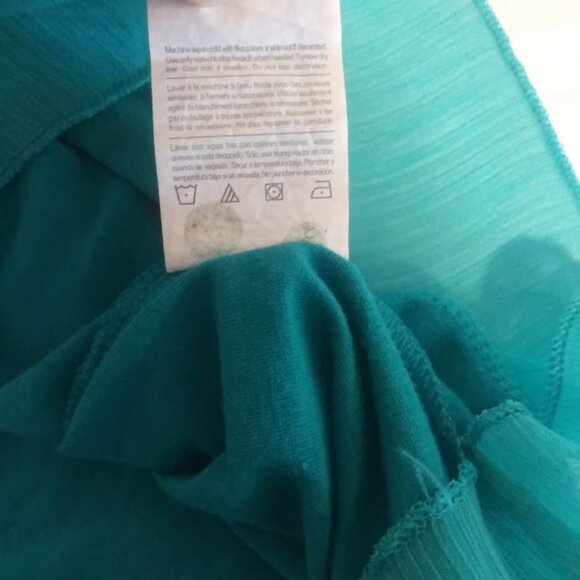 Just My size Women's size 2XL eco teal chiffon trim tunic top - Picture 12 of 13